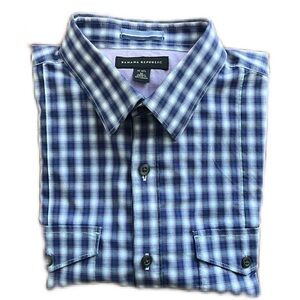 Banana Republic Shirt Multi Color Plaid Short Sleeve Casual Pocket